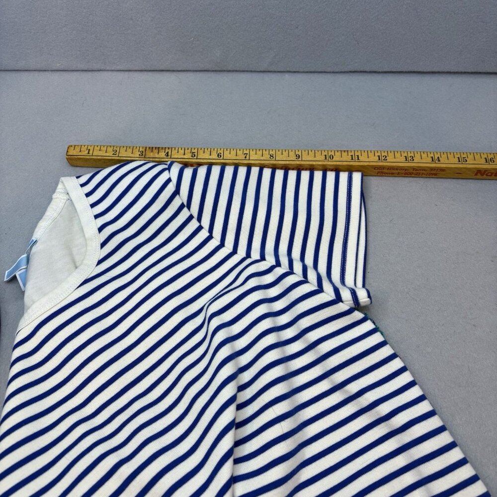 Draper James Striped Top Short Sleeve Embroidered Floral Size Small Boho, Casual - Picture 8 of 9